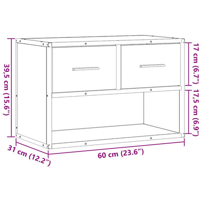 TV Cabinet Black 60x31x39.5 cm Engineered Wood and Metal