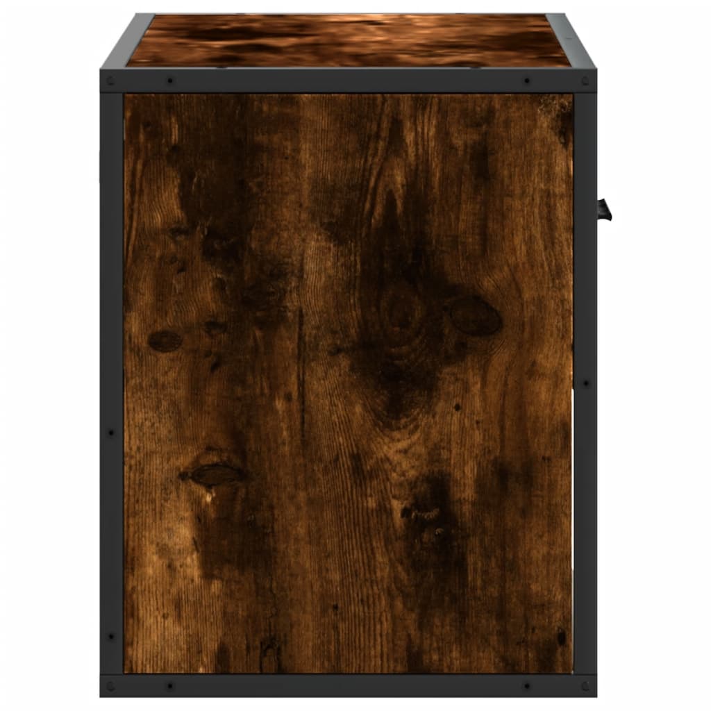 TV Cabinet Smoked Oak 60x31x39.5 cm Wood and Metal