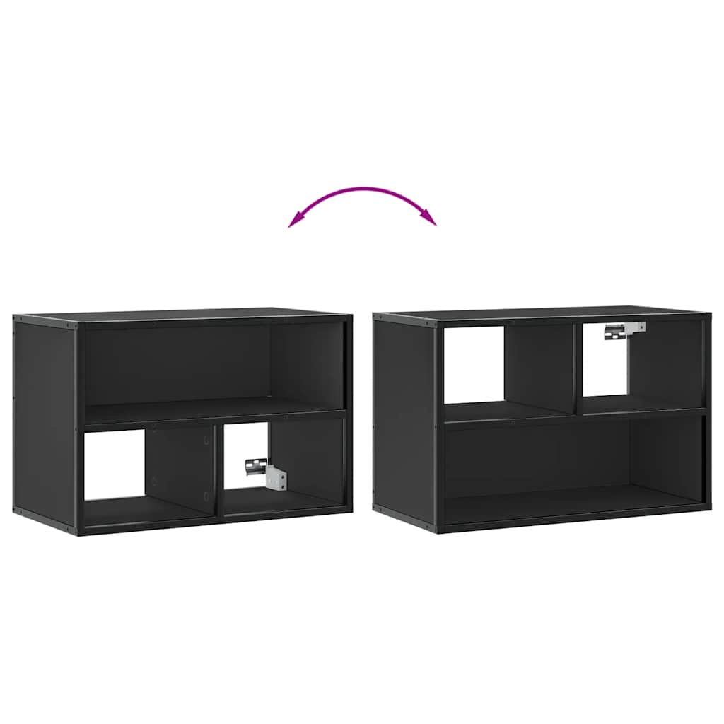 TV Cabinet Black 60x31x39.5 cm Engineered Wood and Metal