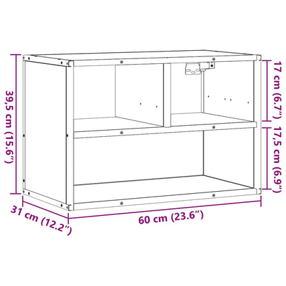 TV Cabinet Black 60x31x39.5 cm Engineered Wood and Metal