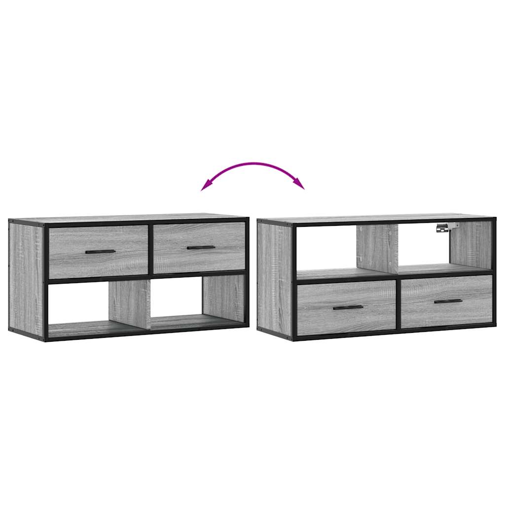 TV Cabinet Grey Sonoma 80x31x39.5 cm Engineered Wood and Metal
