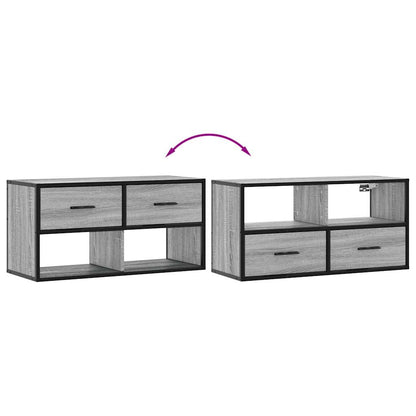 TV Cabinet Grey Sonoma 80x31x39.5 cm Engineered Wood and Metal