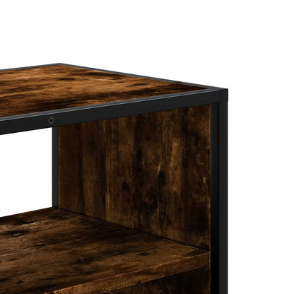 TV Cabinet Smoked Oak 80x31x39.5 cm Engineered Wood and Metal