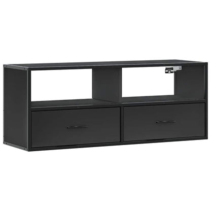 TV Cabinet Black 100x31x39.5 cm Engineered Wood and Metal