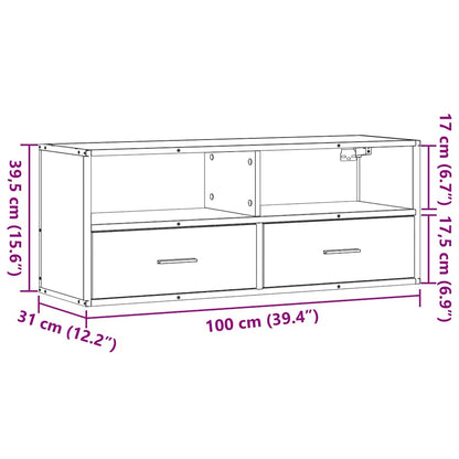 TV Cabinet Black 100x31x39.5 cm Engineered Wood and Metal