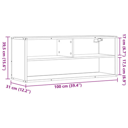 TV Cabinet Grey Sonoma 100x31x39.5 cm Engineered Wood and Metal