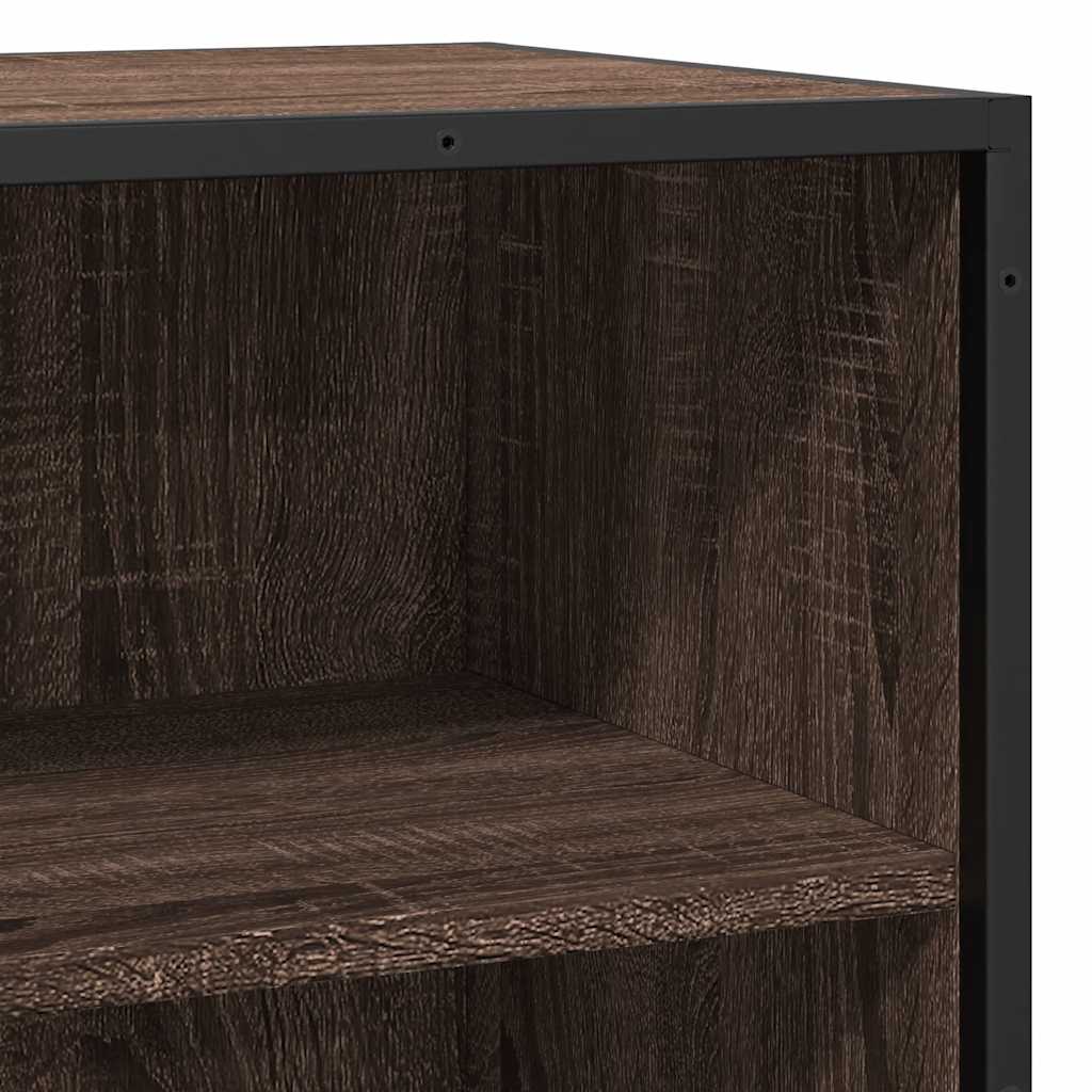 Sideboard Brown Oak 35.5x35x76 cm Engineered Wood and Metal