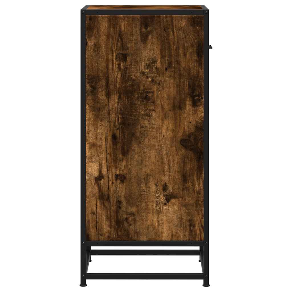 Sideboard Smoked Oak 35.5x35x76 cm Engineered Wood and Metal