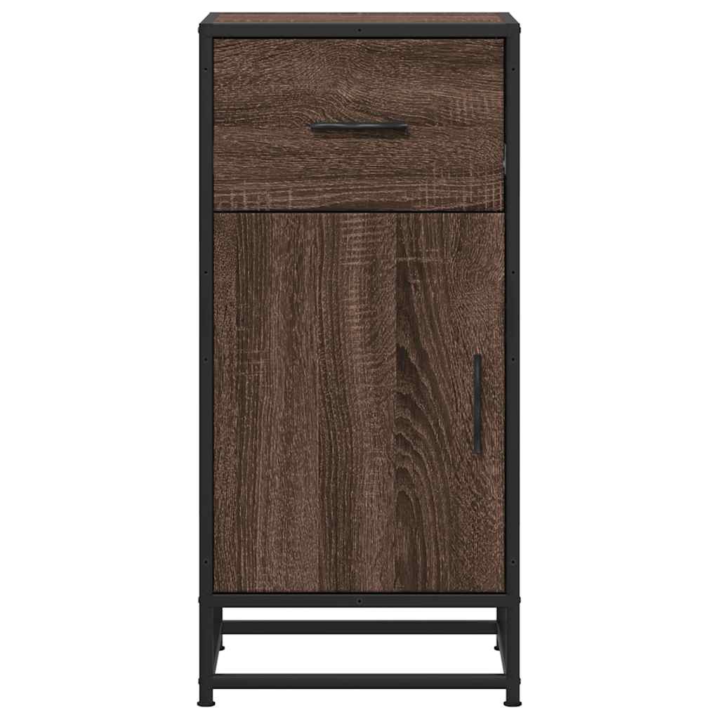Sideboard Brown Oak 35.5x35x76 cm Engineered Wood and Metal