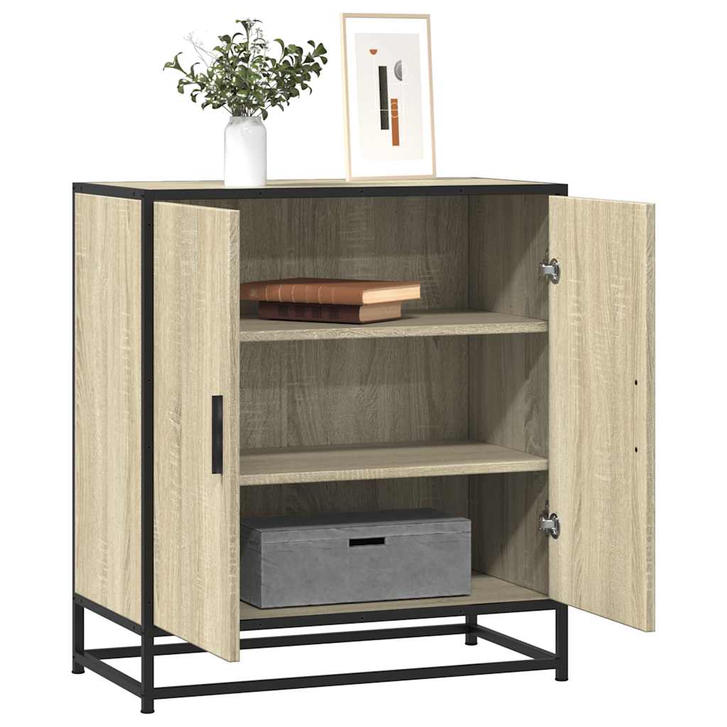 Sideboard Sonoma Oak 68x35x76 cm Engineered Wood and Metal
