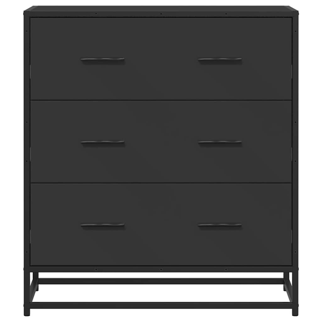 Sideboard Black 68x35x76 cm Engineered Wood and Metal