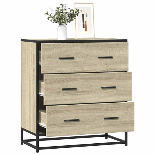 Sideboard Sonoma Oak 68x35x76 cm Engineered Wood and Metal