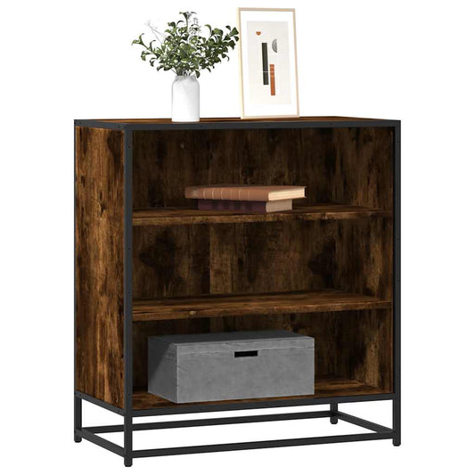 Sideboard Smoked Oak 68x35x76 cm Engineered Wood and Metal