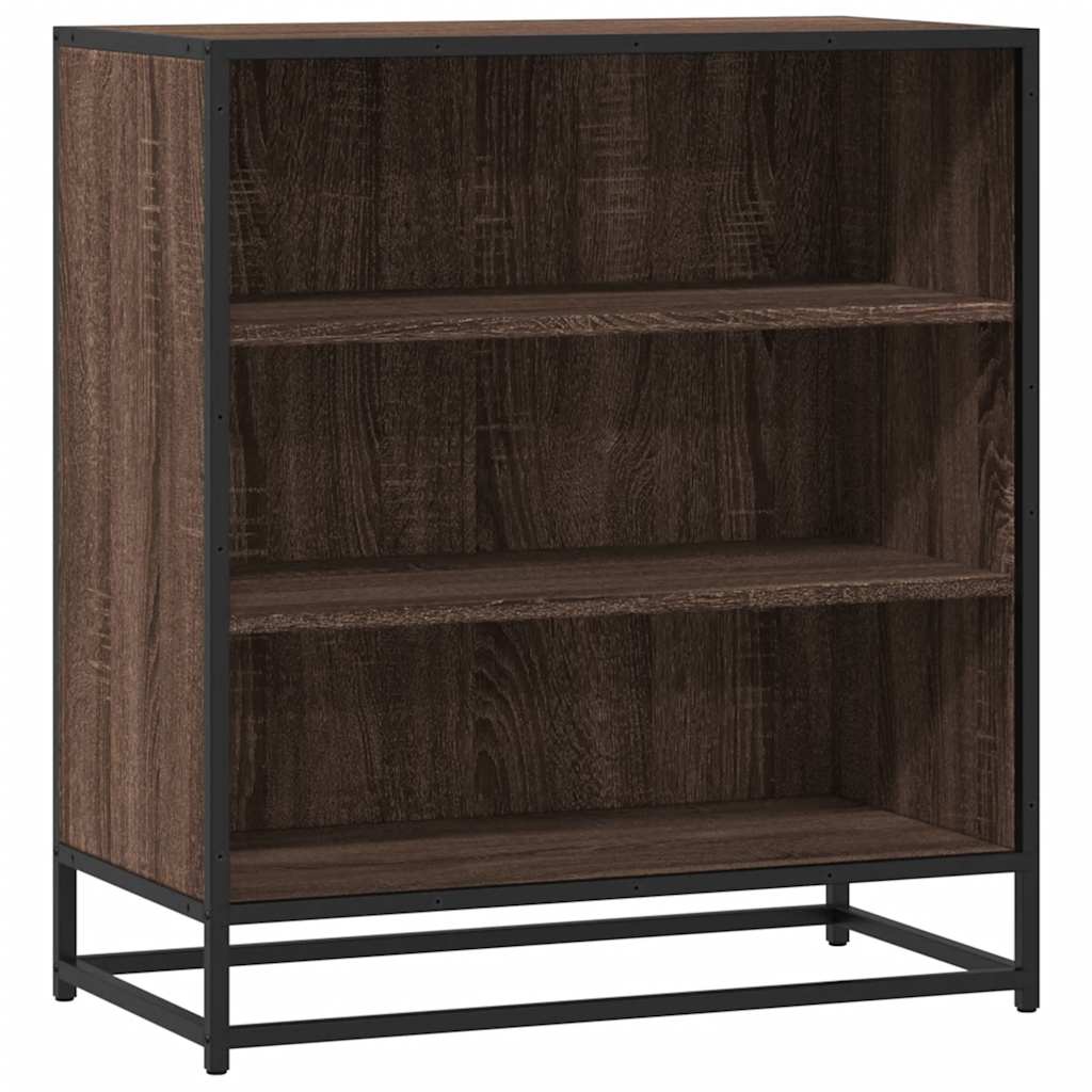 Sideboard Brown Oak 68x35x76 cm Engineered Wood and Metal