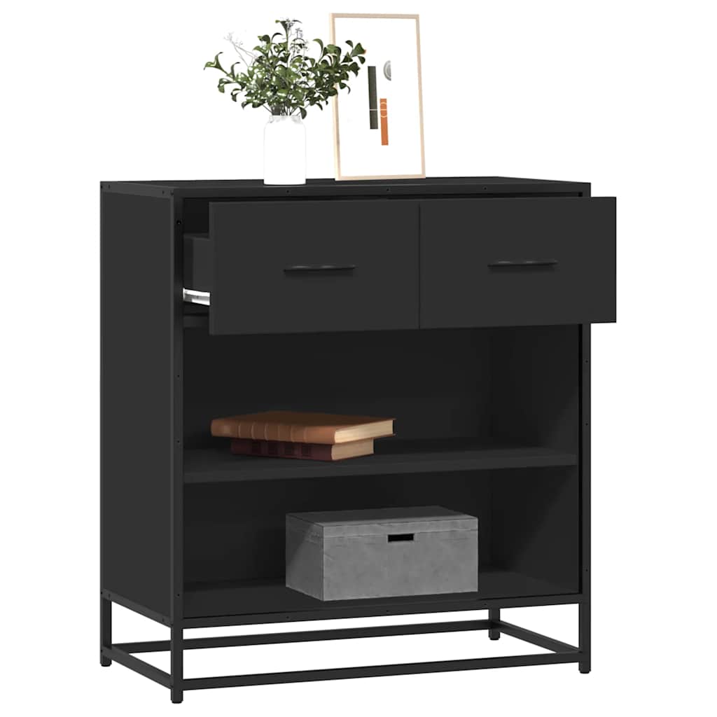 Sideboard Black 68x35x76 cm Engineered Wood