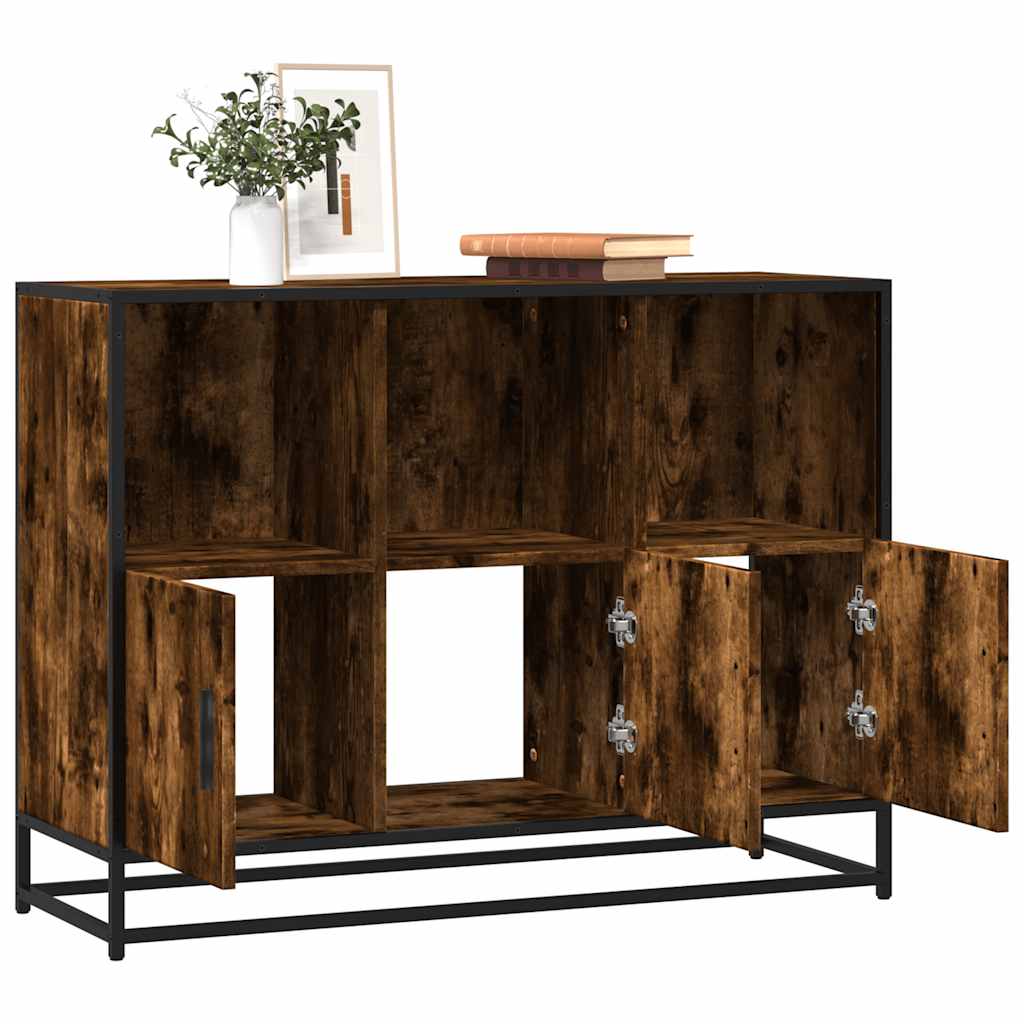 Sideboard Smoked Oak 100x35x76 cm Engineered Wood