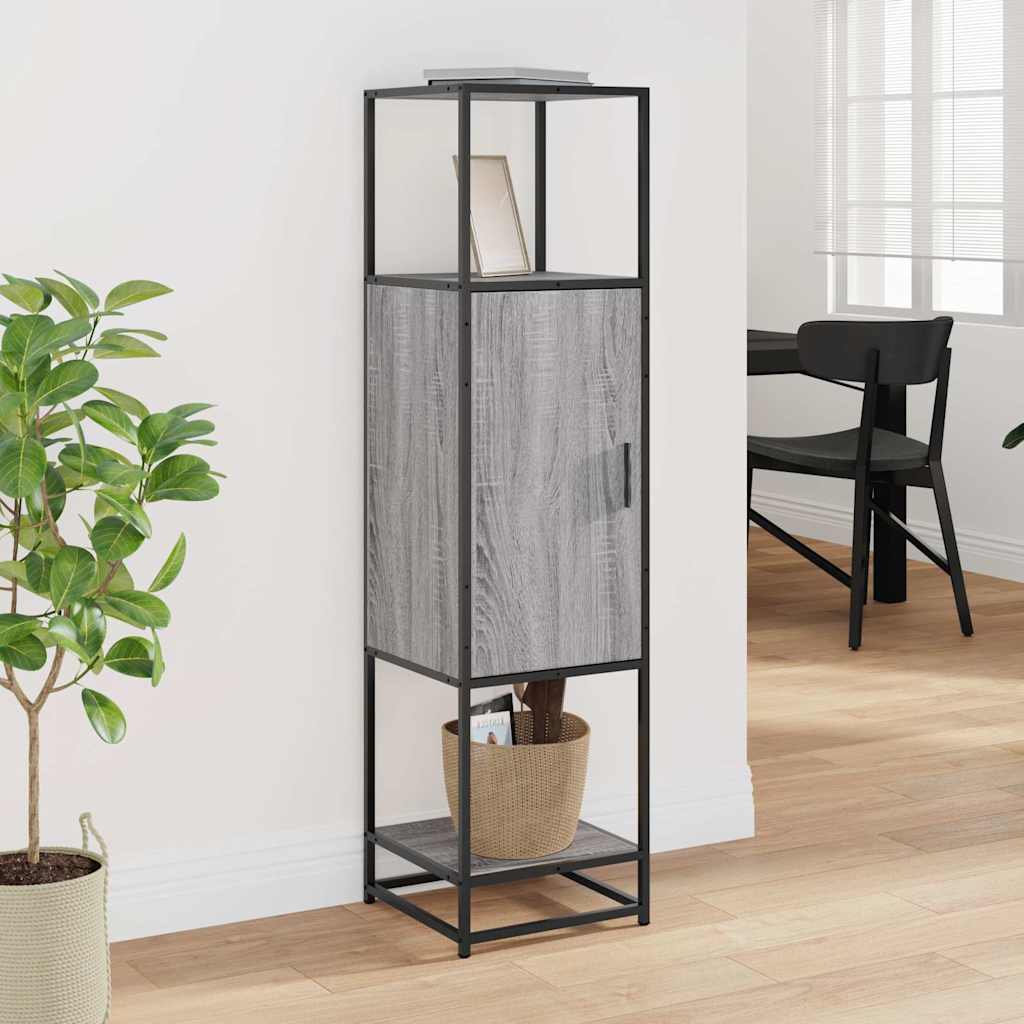 Highboard Grey Sonoma 35.5x35x139 cm Engineered Wood and Metal