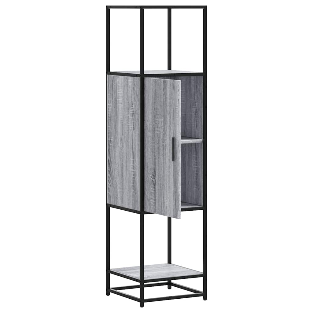 Highboard Grey Sonoma 35.5x35x139 cm Engineered Wood and Metal