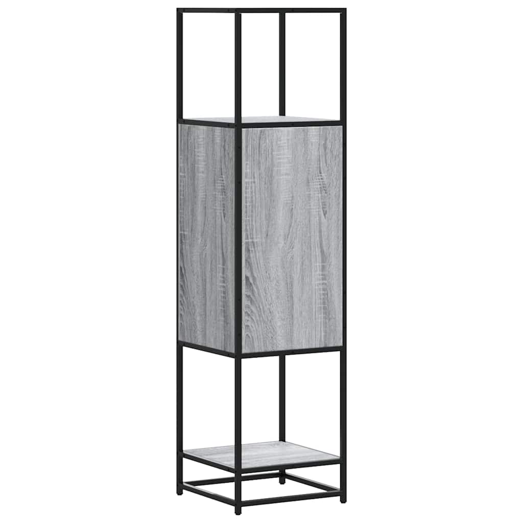 Highboard Grey Sonoma 35.5x35x139 cm Engineered Wood and Metal