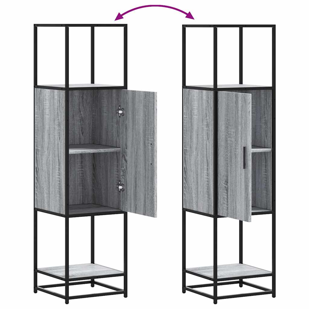 Highboard Grey Sonoma 35.5x35x139 cm Engineered Wood and Metal
