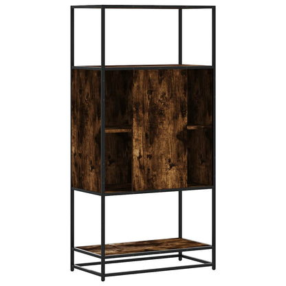 Highboard Smoked Oak 68x35x139 cm Engineered Wood and Metal