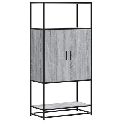 Highboard Grey Sonoma 68x35x139 cm Engineered Wood and Metal