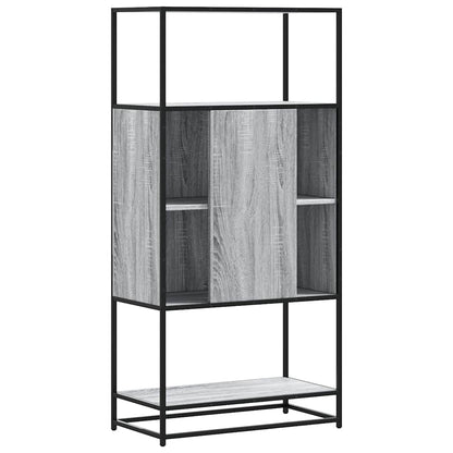 Highboard Grey Sonoma 68x35x139 cm Engineered Wood and Metal