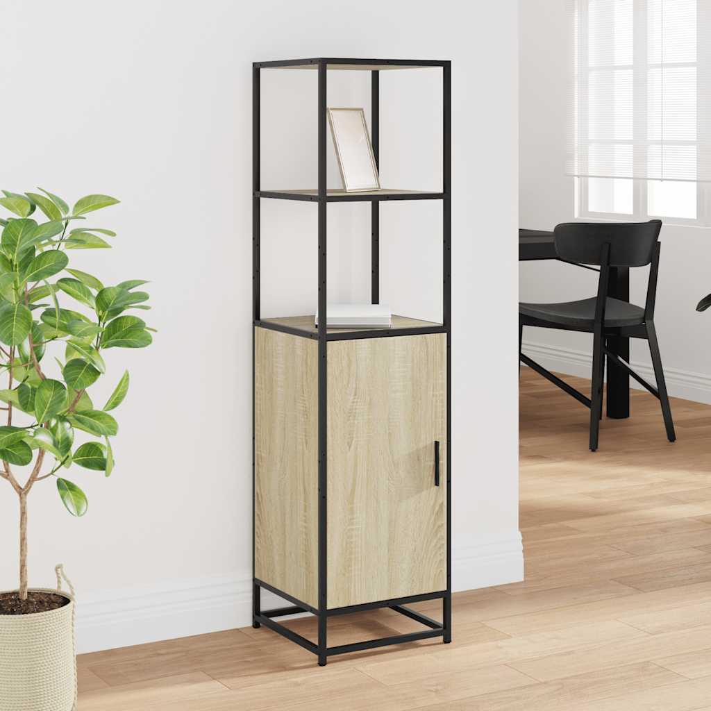 Highboard Sonoma Oak 35.5x35x139 cm Engineered Wood and Metal