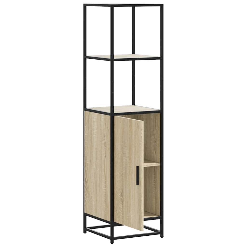 Highboard Sonoma Oak 35.5x35x139 cm Engineered Wood and Metal