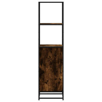 Highboard Smoked Oak 35.5x35x139 cm Engineered Wood and Metal