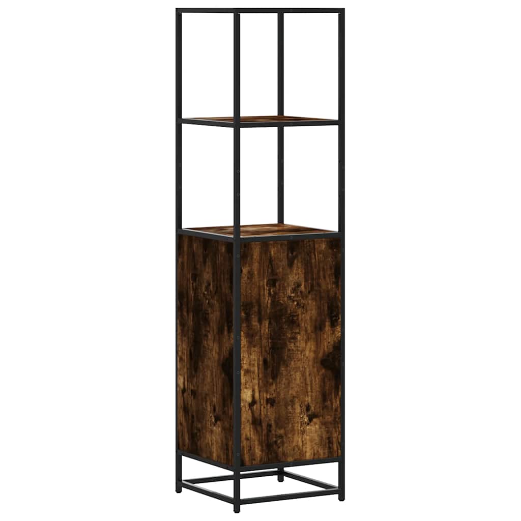 Highboard Smoked Oak 35.5x35x139 cm Engineered Wood and Metal