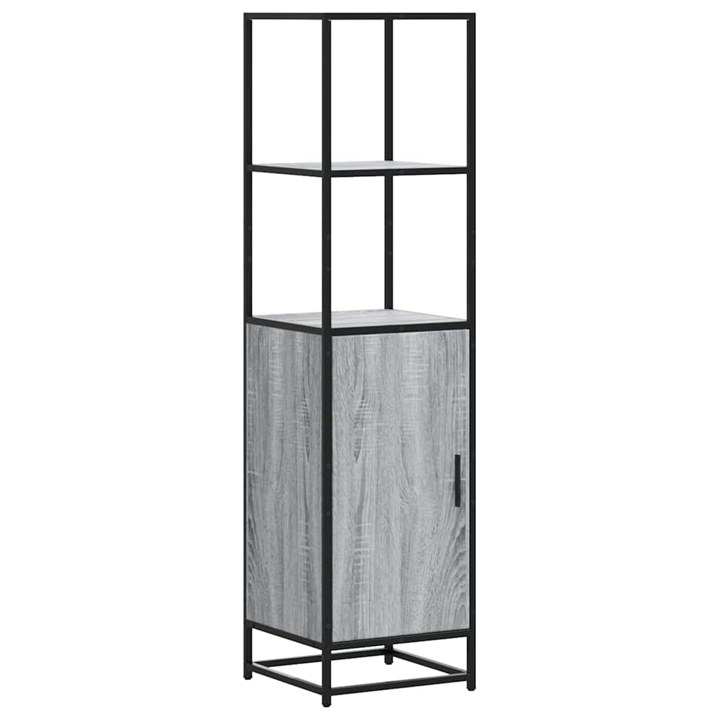Highboard Grey Sonoma 35.5x35x139 cm Engineered Wood and Metal