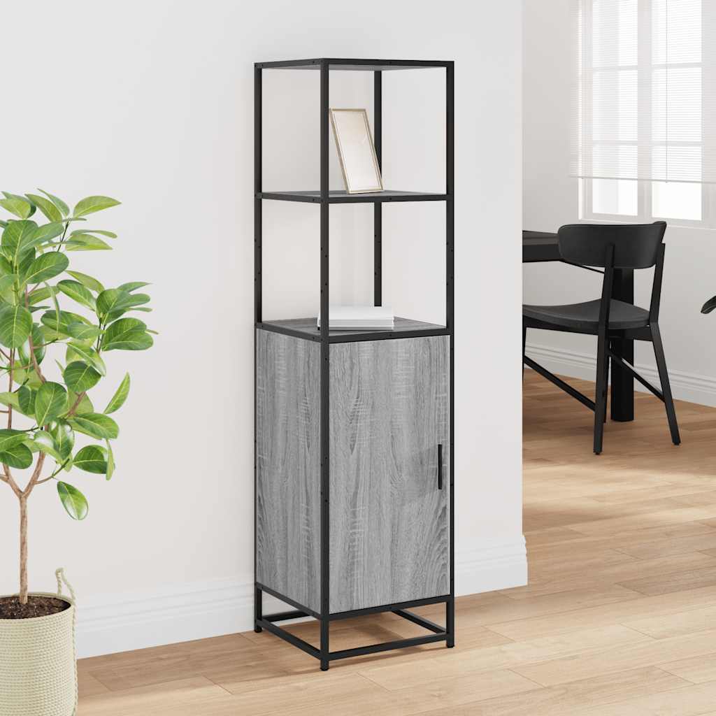 Highboard Grey Sonoma 35.5x35x139 cm Engineered Wood and Metal