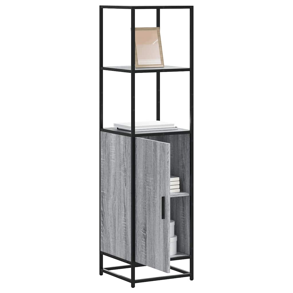 Highboard Grey Sonoma 35.5x35x139 cm Engineered Wood and Metal