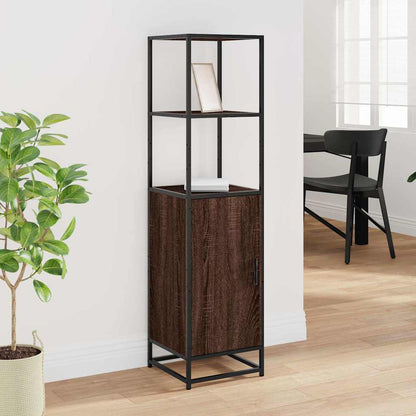 Highboard Brown Oak 35.5x35x139 cm Engineered Wood and Metal
