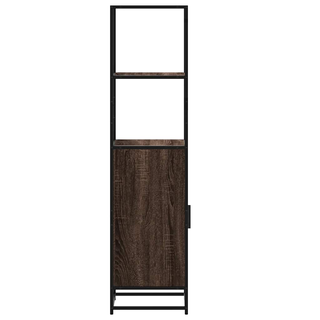 Highboard Brown Oak 35.5x35x139 cm Engineered Wood and Metal