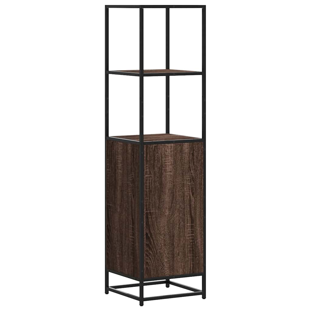 Highboard Brown Oak 35.5x35x139 cm Engineered Wood and Metal