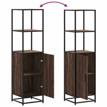 Highboard Brown Oak 35.5x35x139 cm Engineered Wood and Metal
