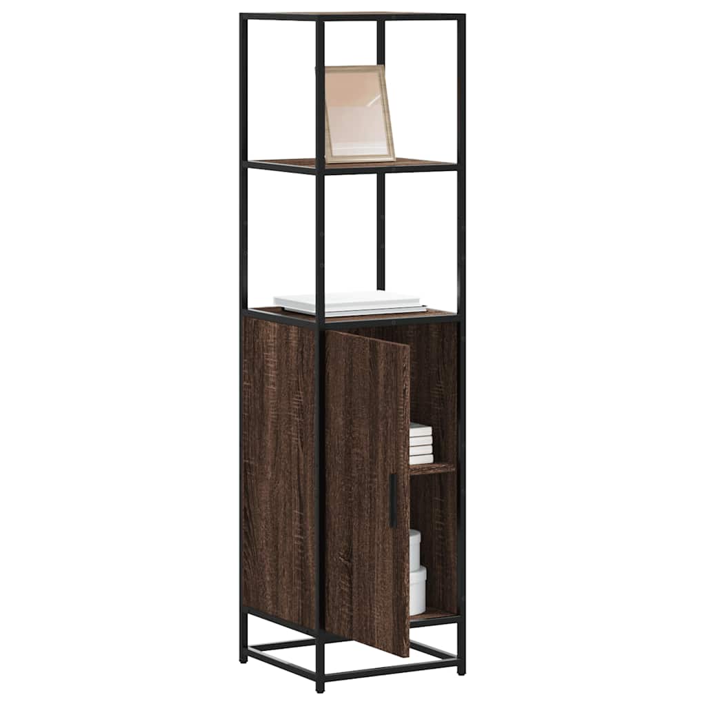 Highboard Brown Oak 35.5x35x139 cm Engineered Wood and Metal