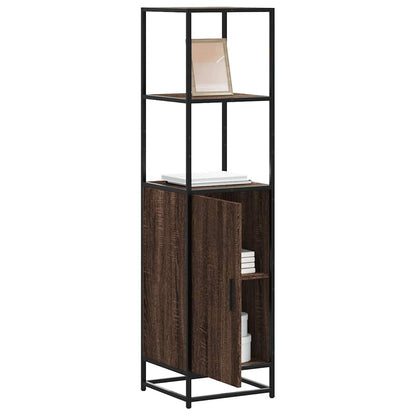 Highboard Brown Oak 35.5x35x139 cm Engineered Wood and Metal