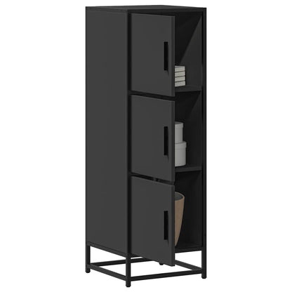 Highboard Black 35.5x35x106.5 cm Engineered Wood and Metal