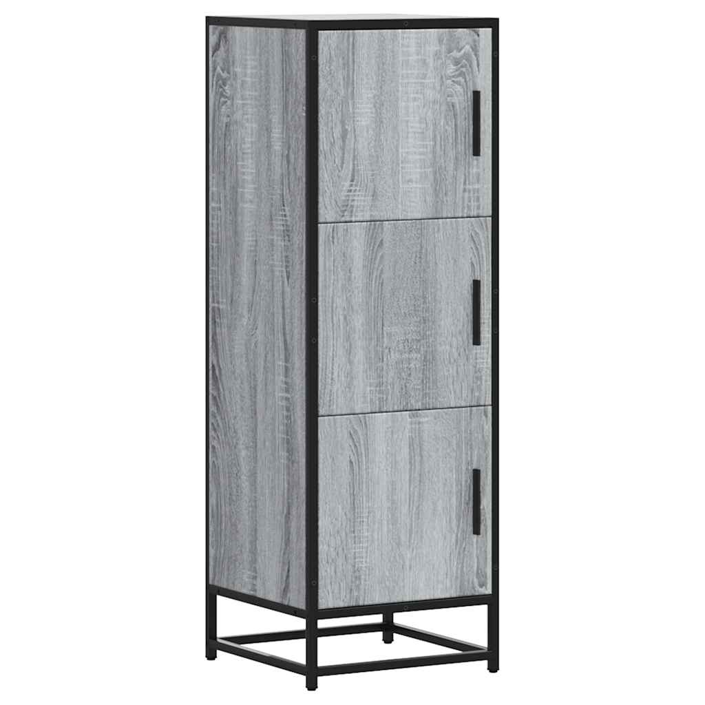 Highboard Grey Sonoma 35.5x35x106.5 cm Engineered Wood and Metal