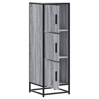 Highboard Grey Sonoma 35.5x35x106.5 cm Engineered Wood and Metal