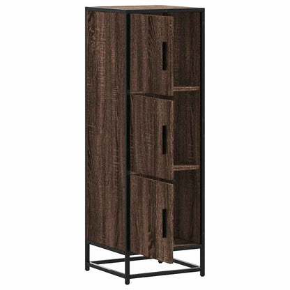 Highboard Brown Oak 35.5x35x106.5 cm Engineered Wood and Metal