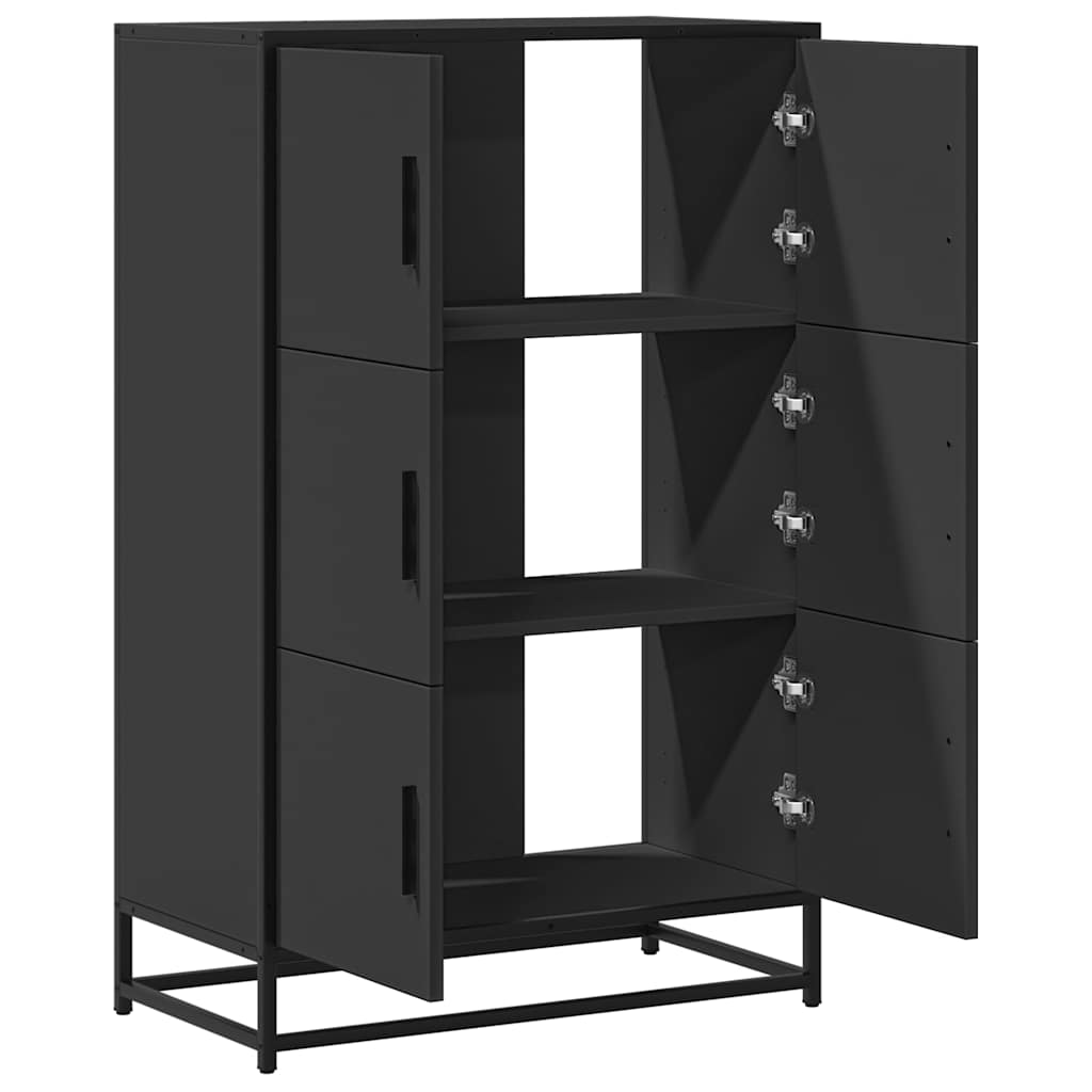Highboard Black 68x35x106.5 cm Engineered Wood and Metal