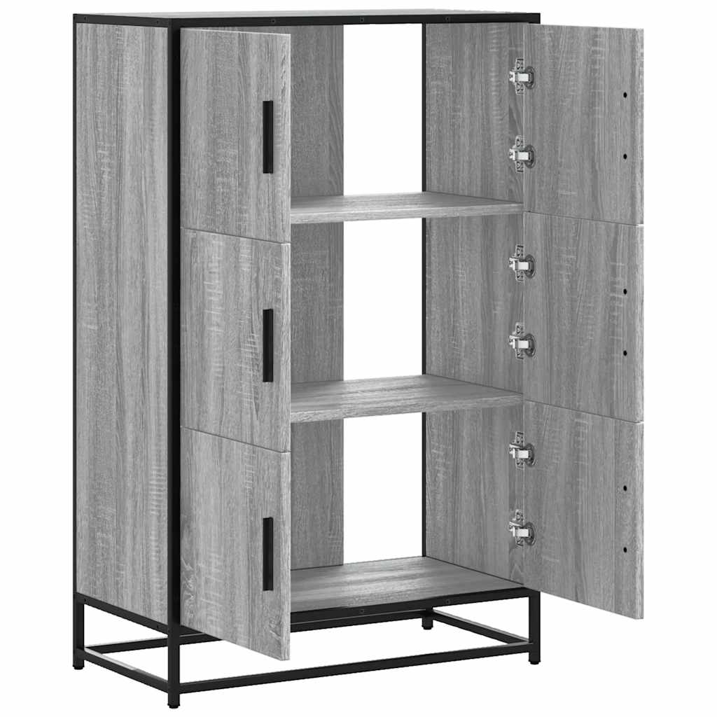 Highboard Grey Sonoma 68x35x106.5 cm Engineered Wood and Metal