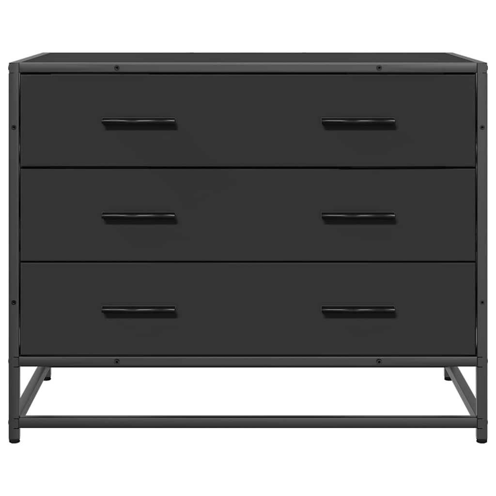 Drawer Cabinet Black 70x41x56 cm Engineered Wood