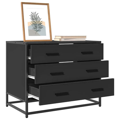 Drawer Cabinet Black 70x41x56 cm Engineered Wood