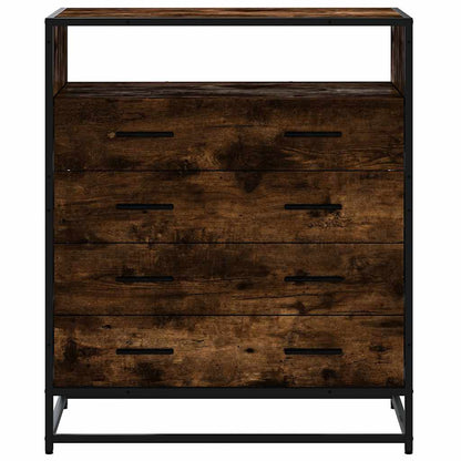 Drawer Cabinet Smoked Oak 70x41x83.5 cm Engineered Wood