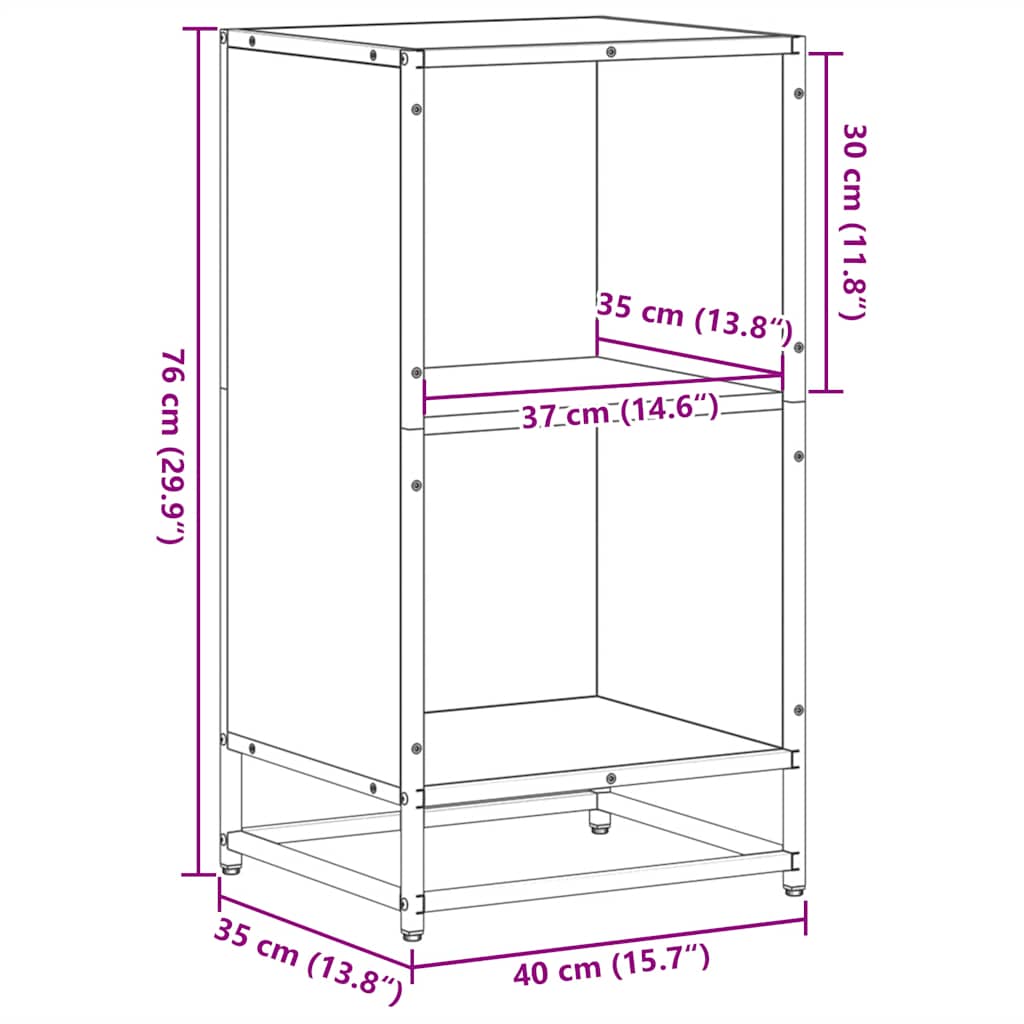 Book Cabinet Smoked Oak 40x35x76 cm Engineered Wood